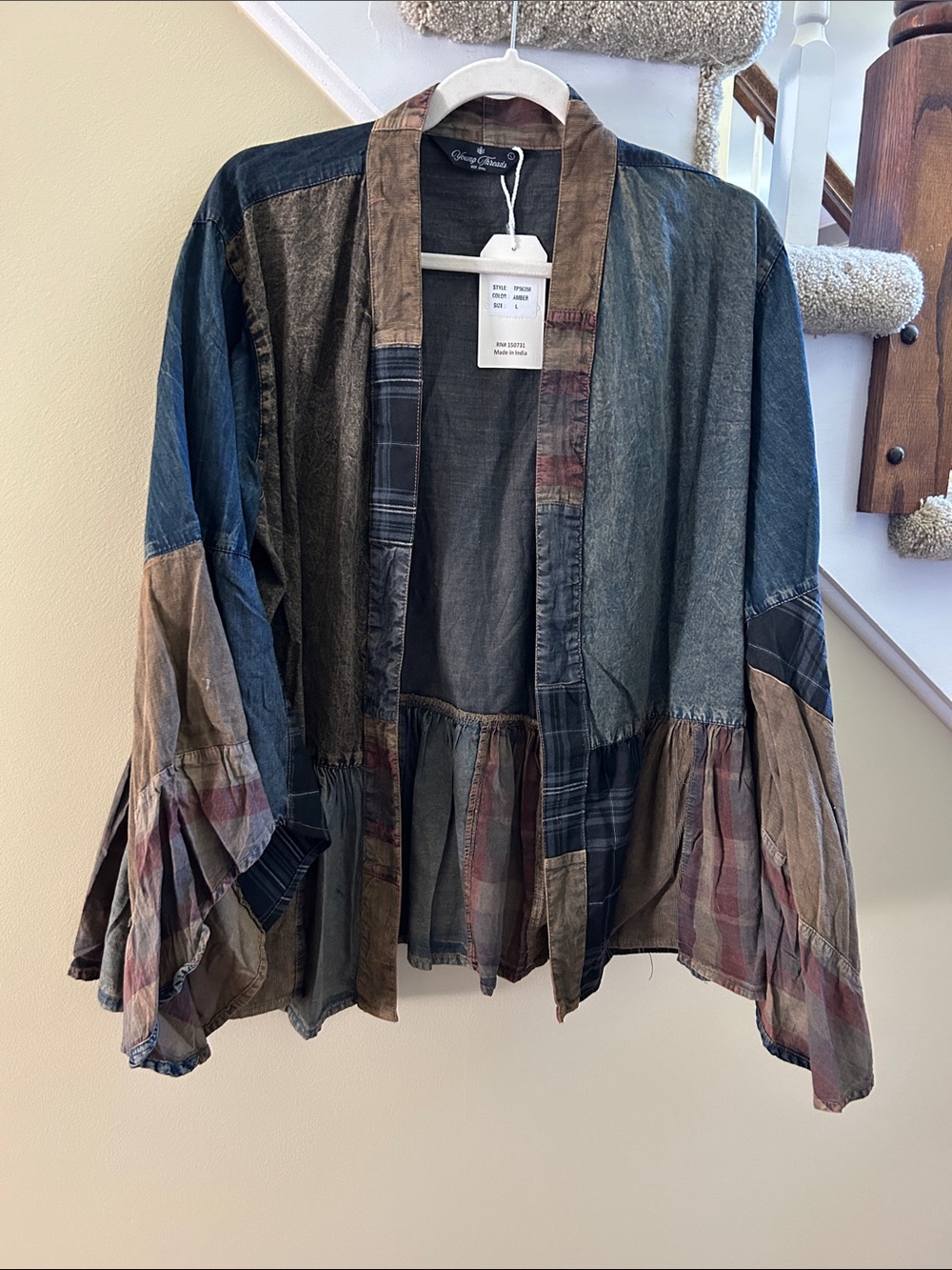 YOUNG THREADS NWT KIMONO CARDIGAN FALL Colors size large